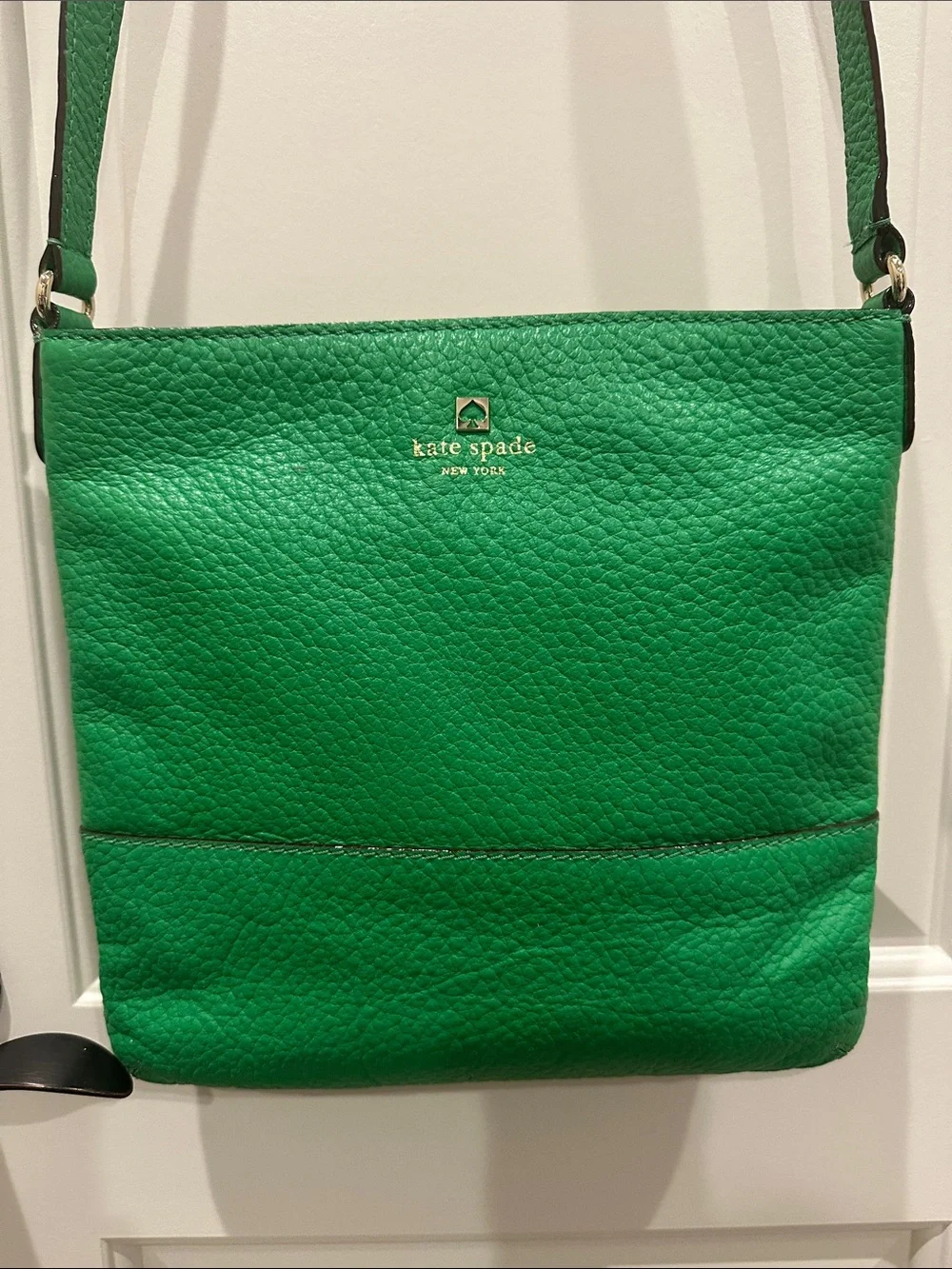 kate spade Bright Green Pebbled Leather Crossbody Bag